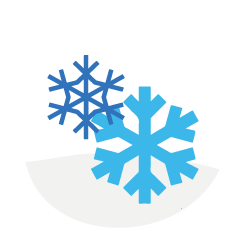 Illustration of 2 snowflakes