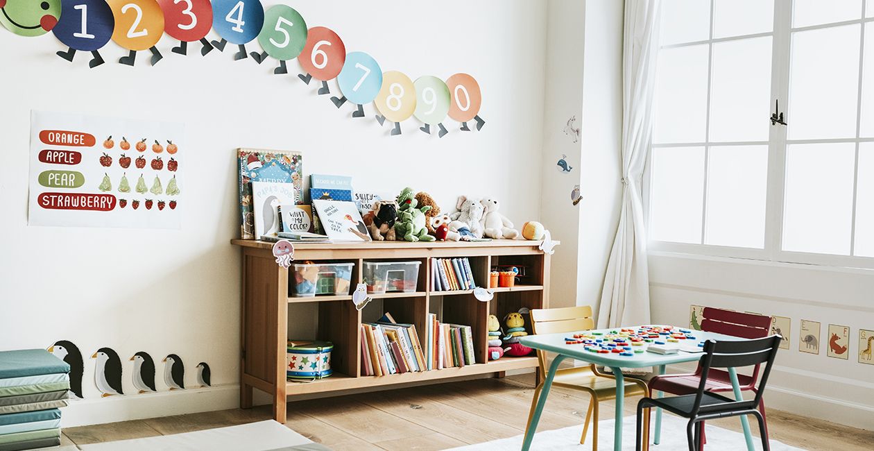 Classroom of kindergarten interior design